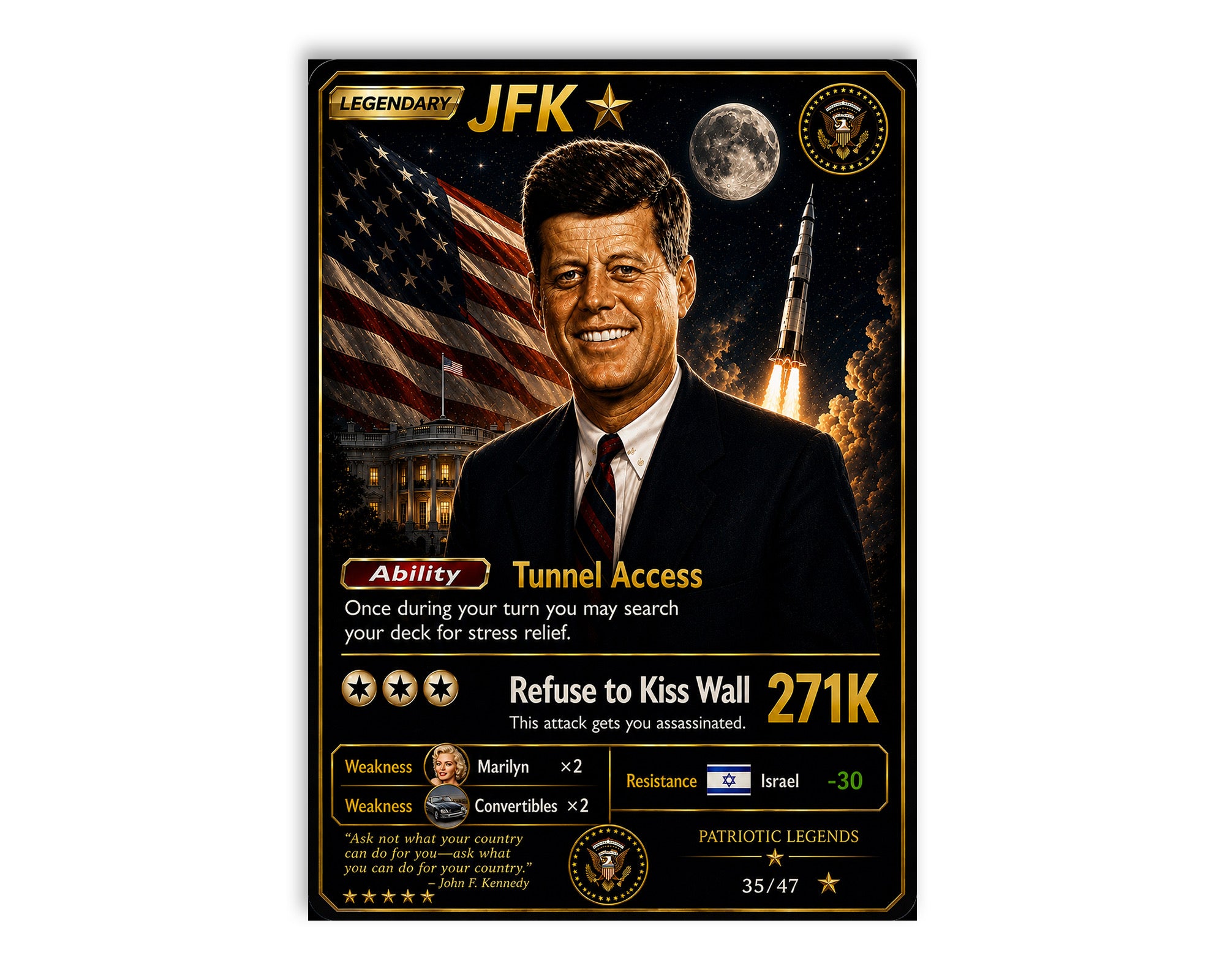 Based JFK Trading Card Vinyl Sticker